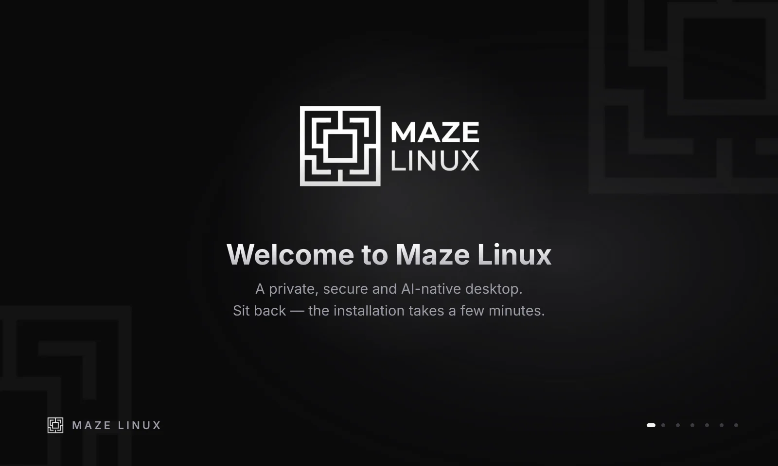 Maze Linux installer welcome slide