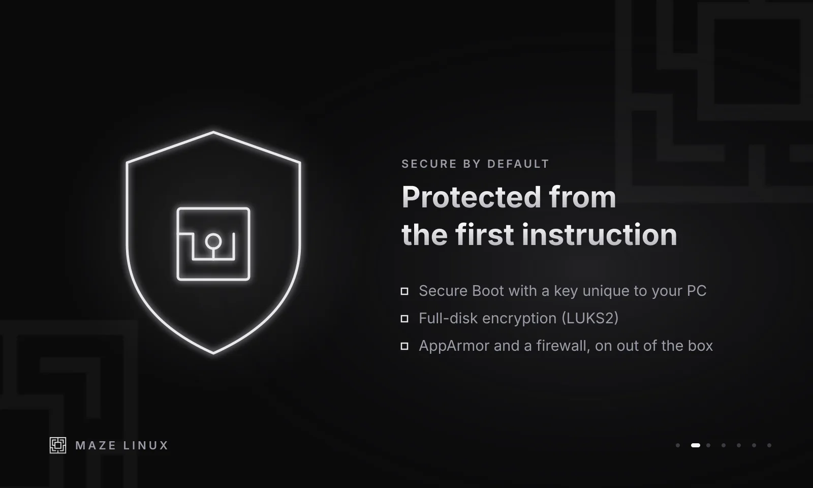 Secure Boot, full-disk encryption, AppArmor and a firewall, on from the first boot