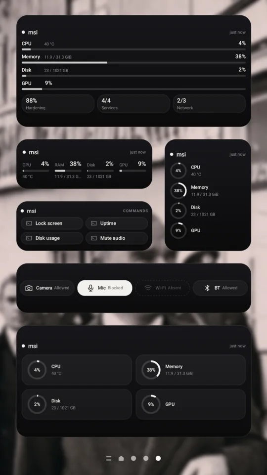Maze Connect mobile — Home screen widgets