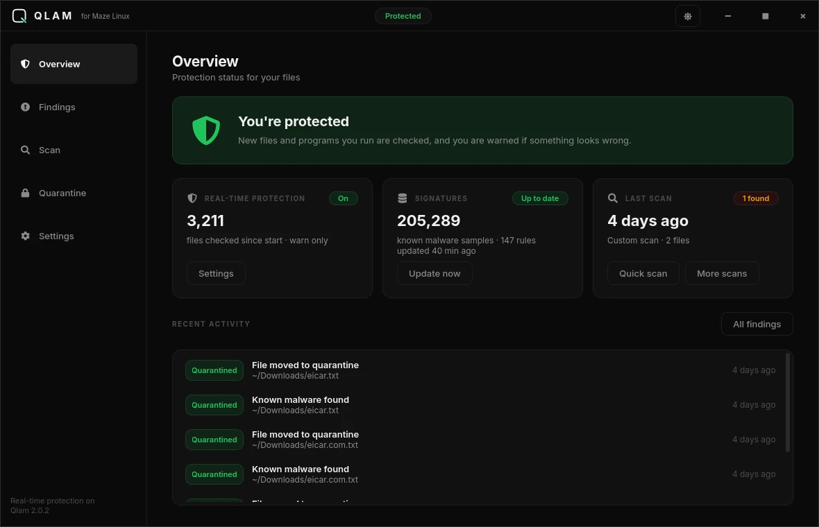 QLAM antivirus scanner